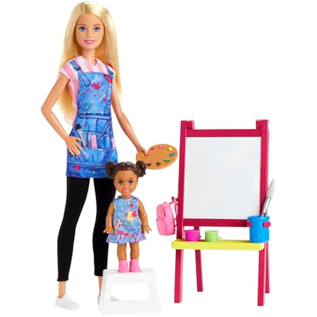 Barbie Art Teacher Doll Playset with Toddler Student and Accessories