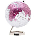 Jolof Store 25cm World Globe – Metallic Pink Earth with Stainless Steel Ring