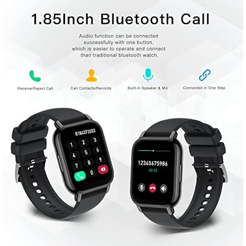 Popglory Smart Watch - 1.85" Fitness Tracker with Bluetooth Calling