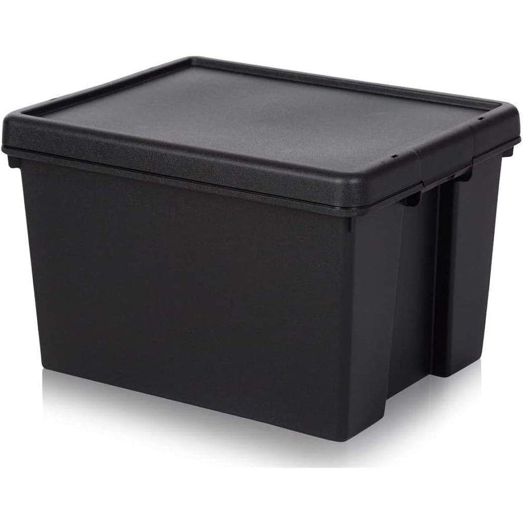 Tenlite 45L Heavy Duty Recycled Plastic Storage Boxes with Lids | Set of 2
