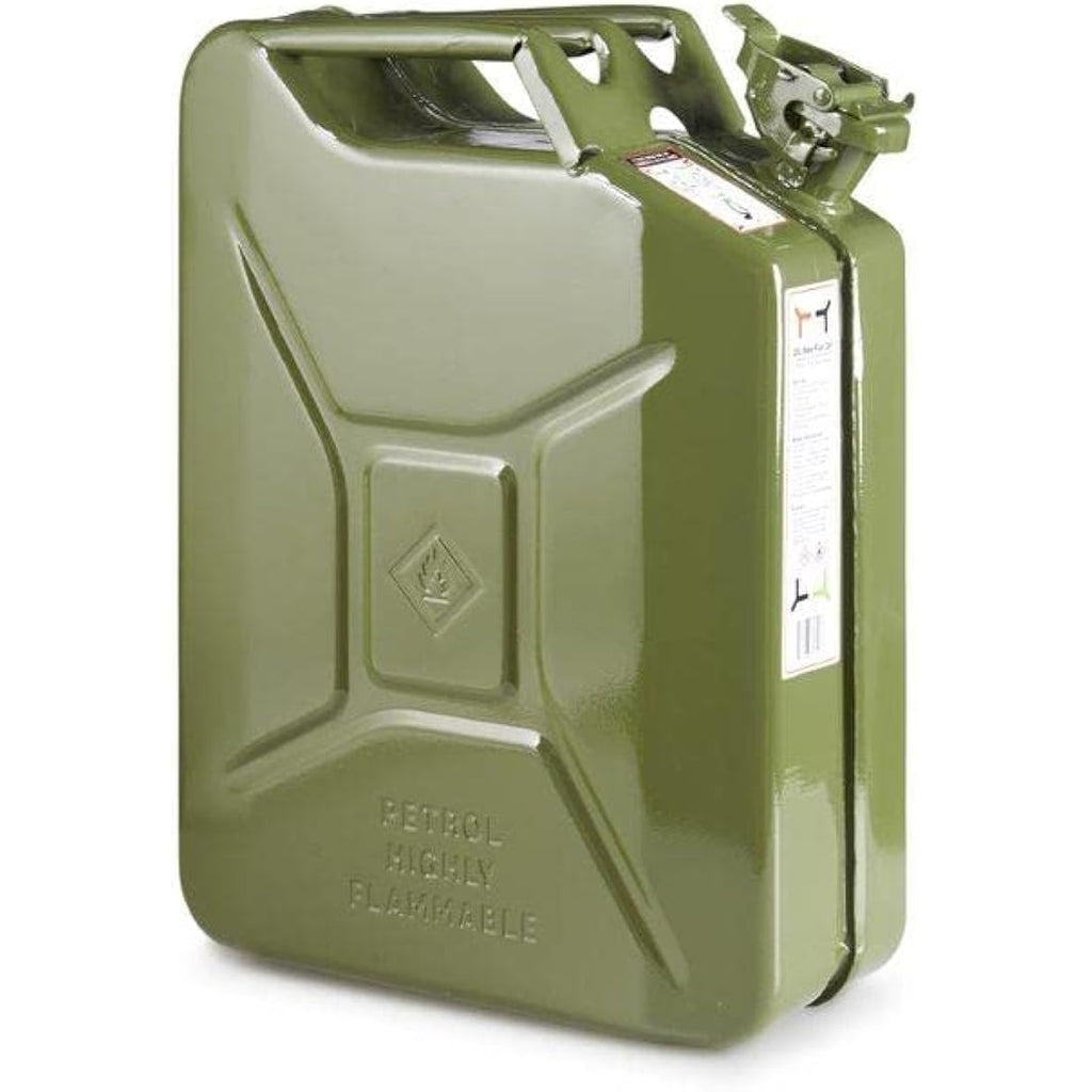 Jolof Store 20L Metal Jerry Can | UN Approved Fuel Canister in Green