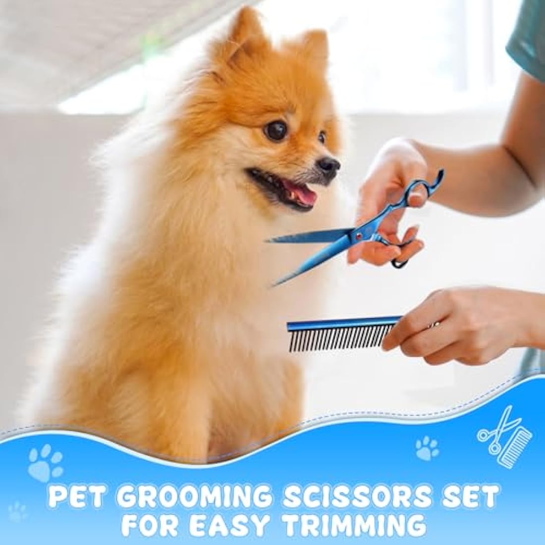 Moontay 8-in-1 Dog Grooming Scissors Set | 440C Stainless Steel Kit