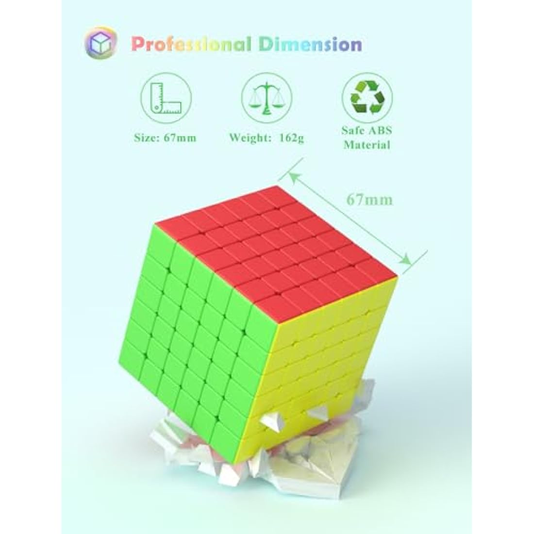 Roxenda 6x6 Speed Cube – Stickerless Frosted Magic Puzzle Toy