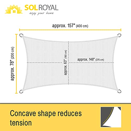 Sol Royal SolVision HS9 Sun Shade Sail – 4x2m HDPE UV-Resistant Canopy