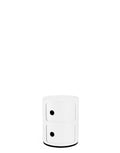 Kartell Componibili Recycled, 2 elements Cabinet, Mat white, Ø 32 x H 40 cm - image 1