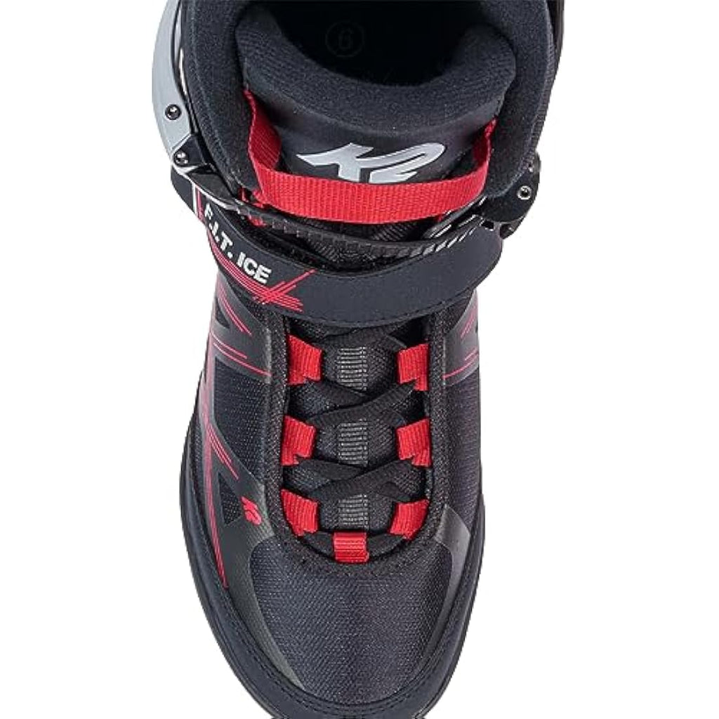 K2 F.I.T. Ice Skates – Men's Recreational Winter Skates, Black/Red