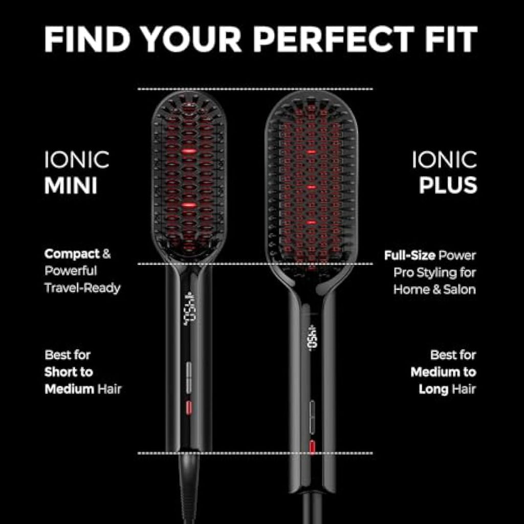 TYMO Ionic Plus Hair Straightener Brush | Ceramic Anti-Frizz Hot Brush