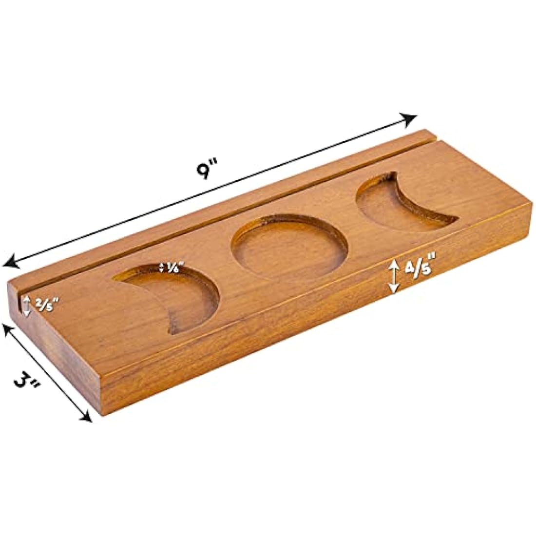Curawood Triple Moon Wooden Tarot Card Holder Stand - Holds 3 Cards
