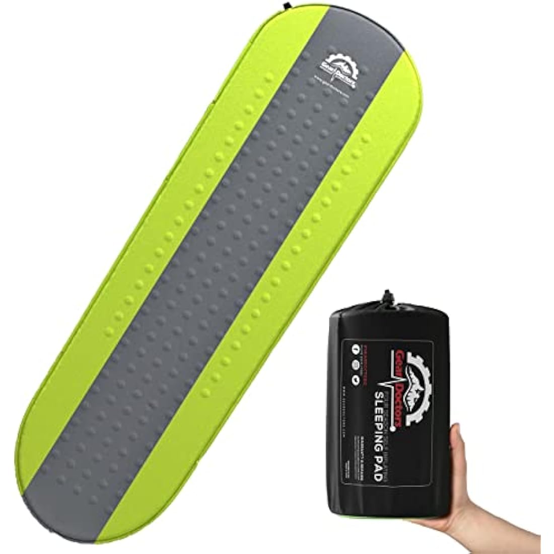 Gear Doctors Self-Inflating Sleeping Pad | 4.3 R-Value Insulated Camping Mat
