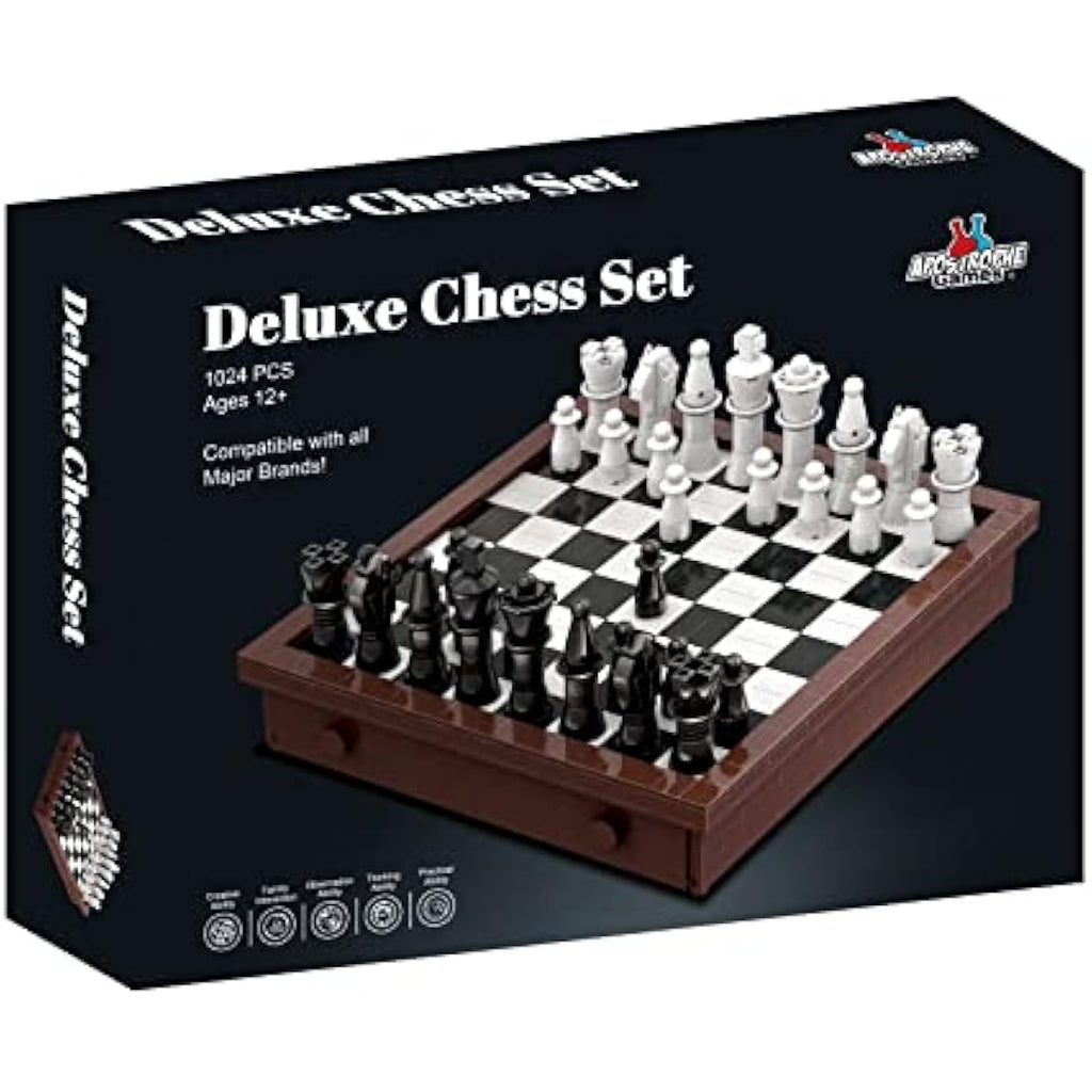 APOSTROPHE Games Deluxe Chess Set – 1,024 Pcs Building Block Board