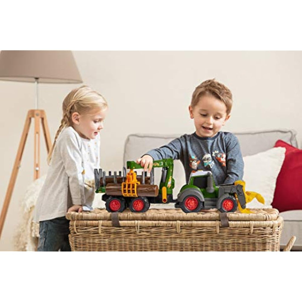 Dickie Toys Happy Fendt Forest Excavator – Toy Tractor with Light & Sound