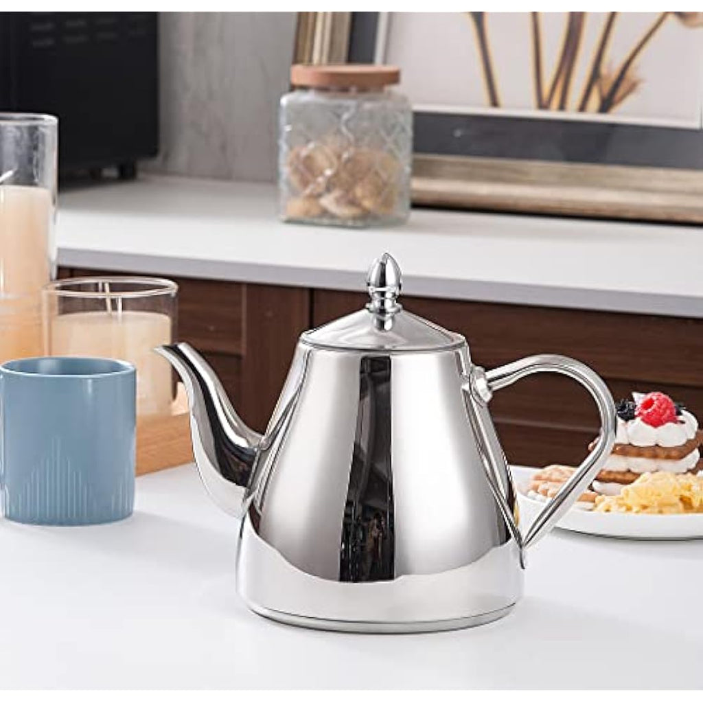 SANQIAHOME Stainless Steel Teapot | 70oz Drip-Free Coffee Server
