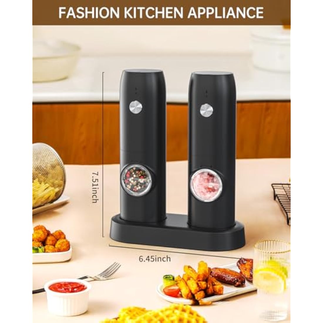 CIRCLE JOY Electric Salt and Pepper Grinder Set – USB Rechargeable, 2 Pack