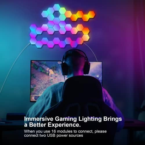Kangtaixin Hexagon LED Lights – 12 Pack RGB Smart Music Sync Wall Panels