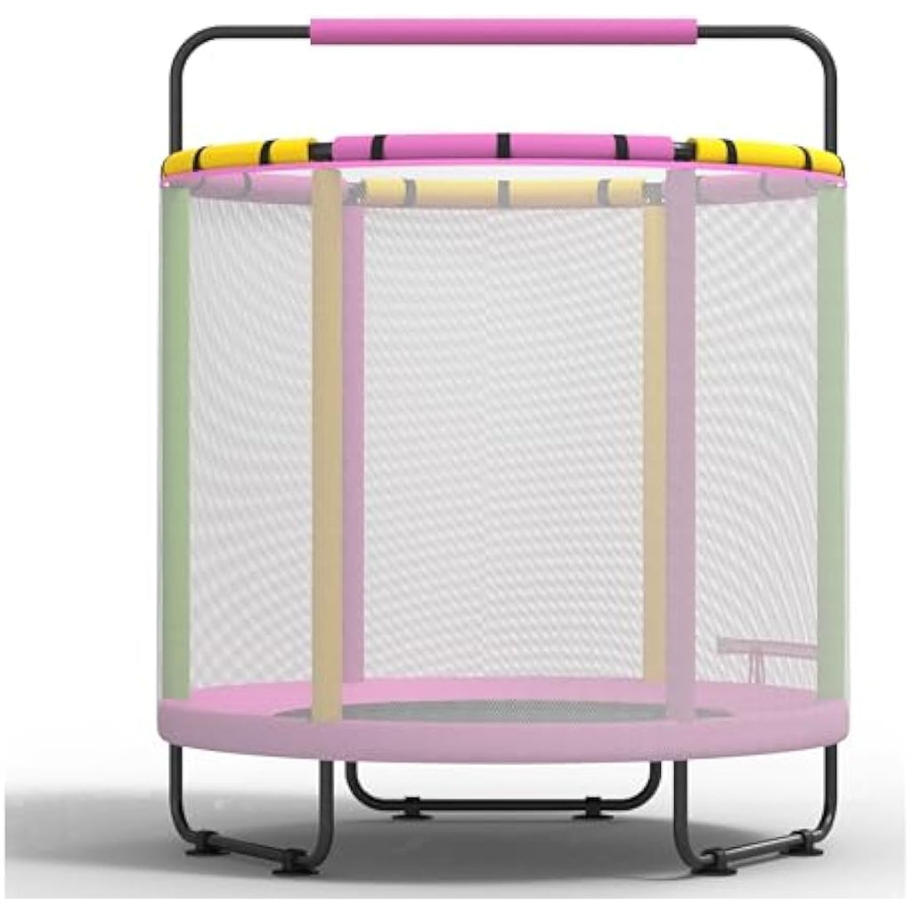 Kids Trampoline with Basketball Hoop, Swing & Pull Rings