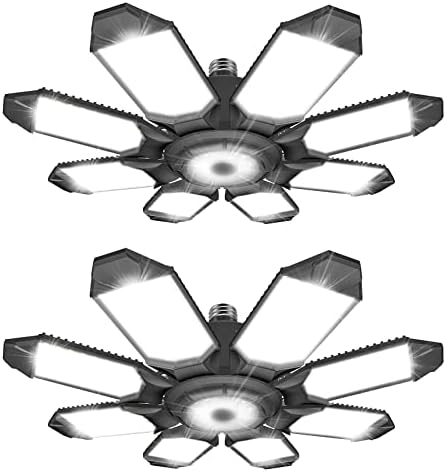 DEEIRAO 260W LED Garage Light | 26000LM Deformable Shop Lamp | 2 Pack