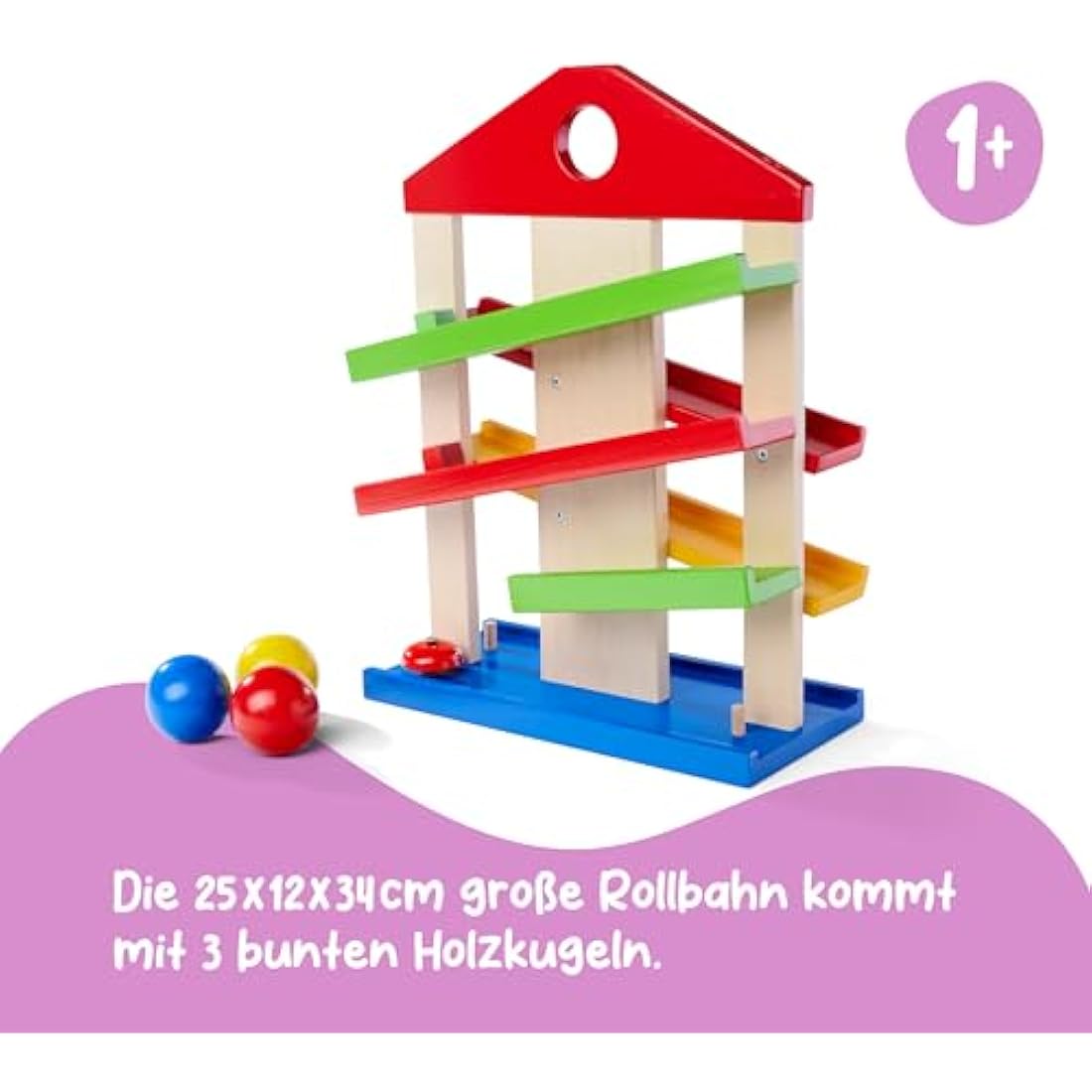 Jolof Store Wooden Marble Run - Educational Toddler Toy with Bell