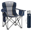 ALPHA CAMP Heavy Duty Folding Camping Chair with Cooler Bag – Blue