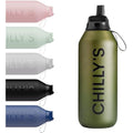 Chilly's Series 2 Flip Water Bottle – Insulated Stainless Steel, 1L