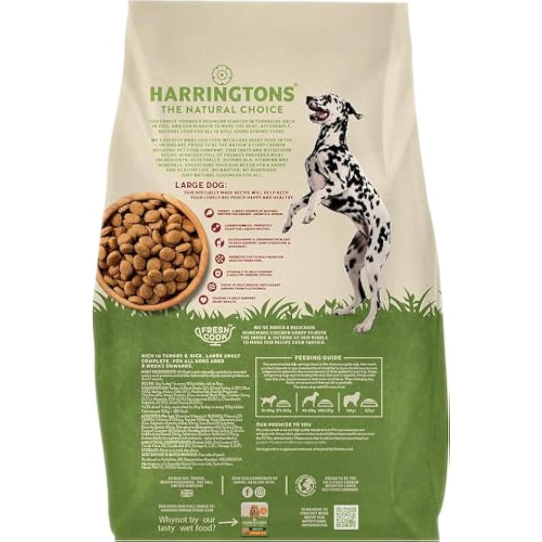 Harringtons Large Breed Dry Dog Food – Turkey & Rice with Joint Support 14kg