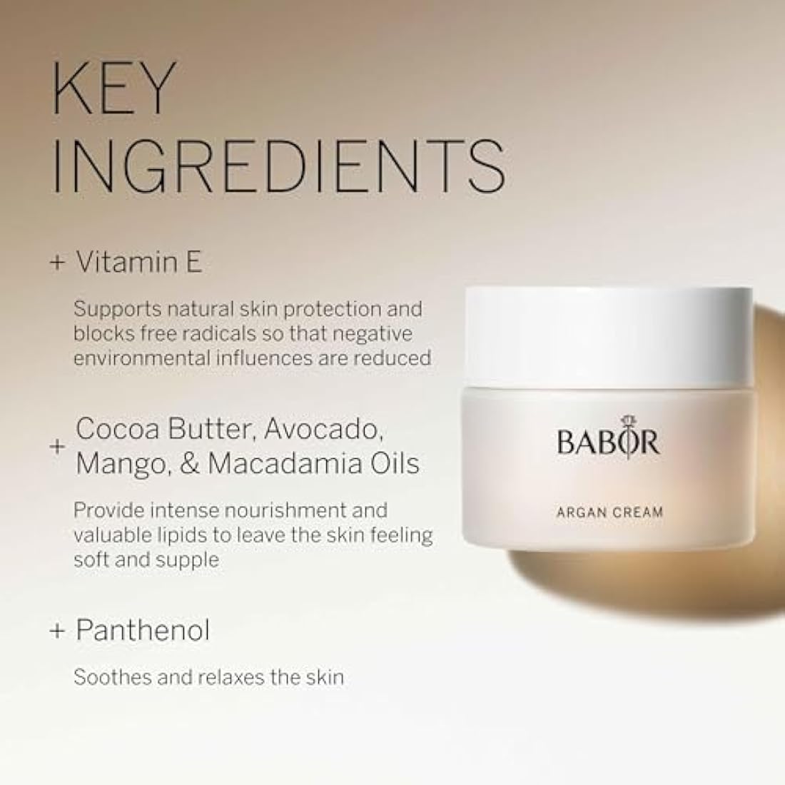 BABOR CLASSICS Argan Cream - Rich Vegan Face Moisturizer for Dry Skin