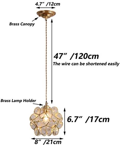 Bieye Cherry Blossom Tiffany Stained Glass Pendant Light – 8-Inch Petal