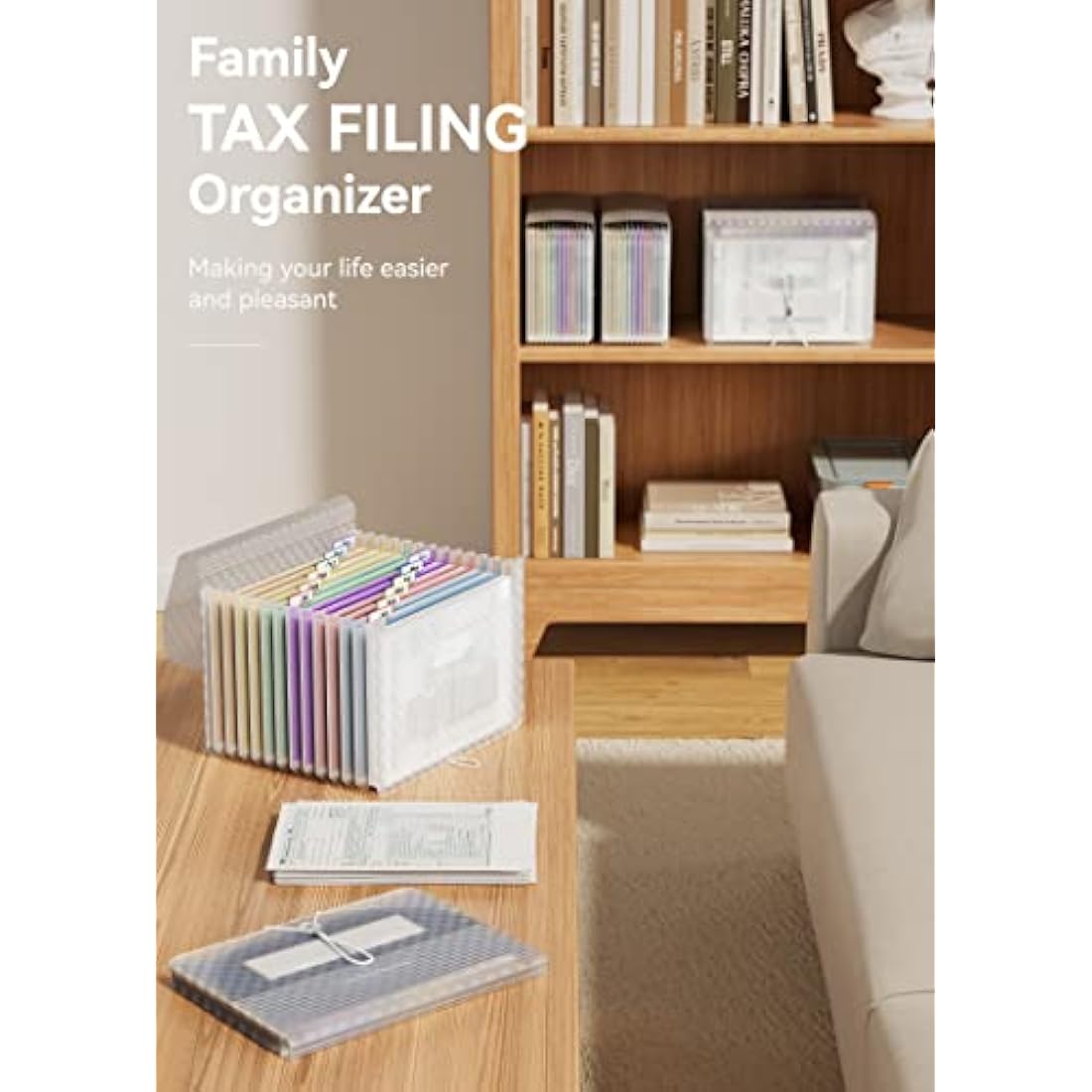 ABC life A4 Expanding File Organiser | 13 Pockets Grid Document Folder