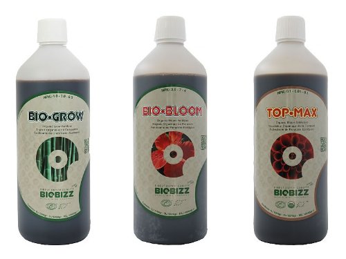 BioBizz Organic Fertilizer Set - Bio Grow, Bio Bloom & Top Max - 1L