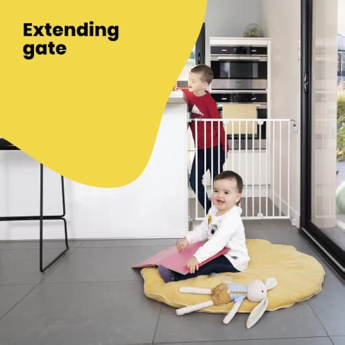 Safety 1st Wall Fix Extending Metal Baby Gate for Stairs | White