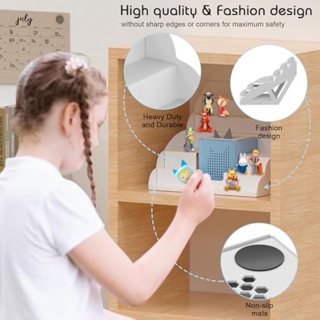 Magnetic Toniebox Shelf for IKEA Kallax - White Metal Rack