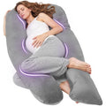 Nuliie U-Shaped Pregnancy Pillow | Full Body Support Velvet Cover - Grey