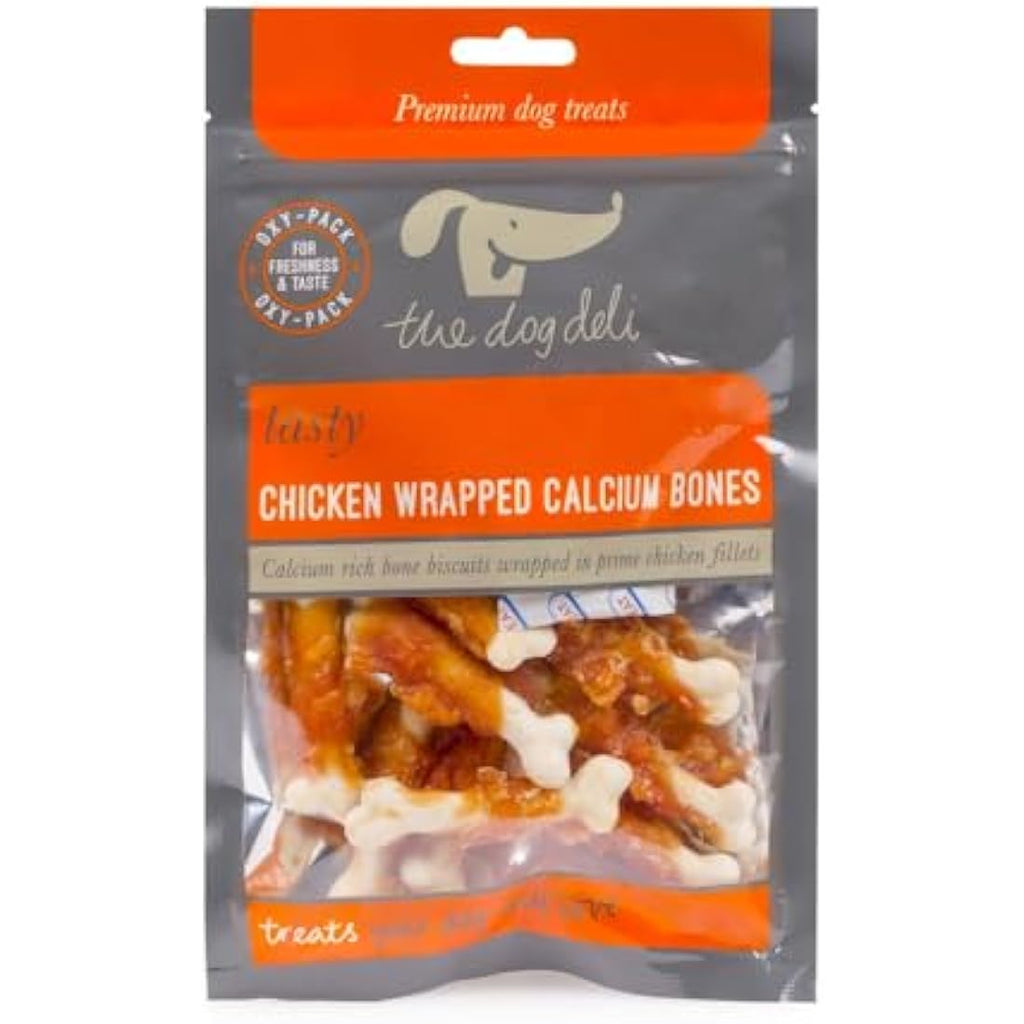 Petface Dog Deli Chicken Wrapped Calcium Bones - Premium Treats, 100g
