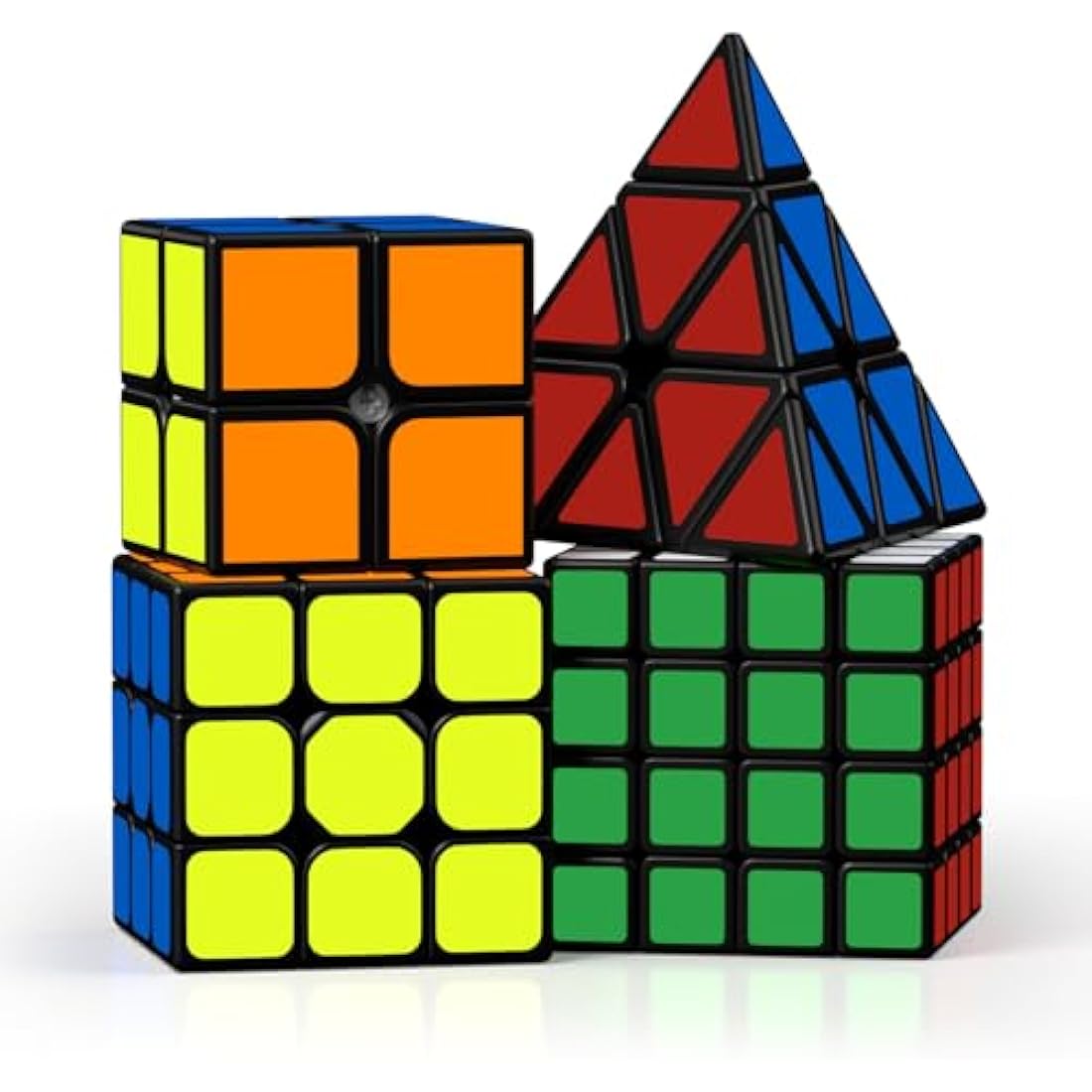 Roxenda Speed Cube Set | 2x2 3x3 4x4 Pyramid Magic Cube 4-Pack