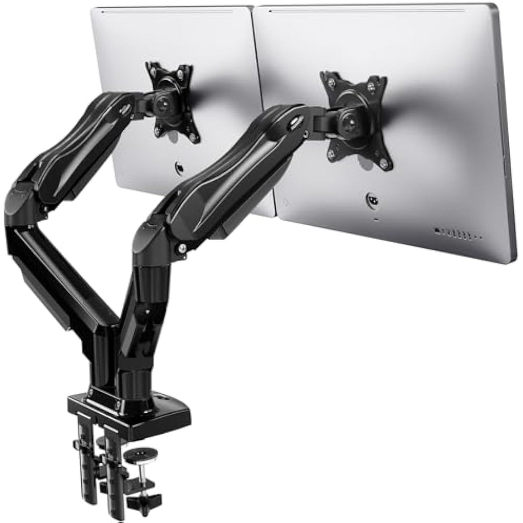 HUANUO Dual Monitor Arm – Adjustable Desk Mount for 13-32 Inch Screens