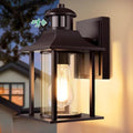 Lamomo Outdoor Motion Sensor Wall Light | Brown Aluminum Security Lantern