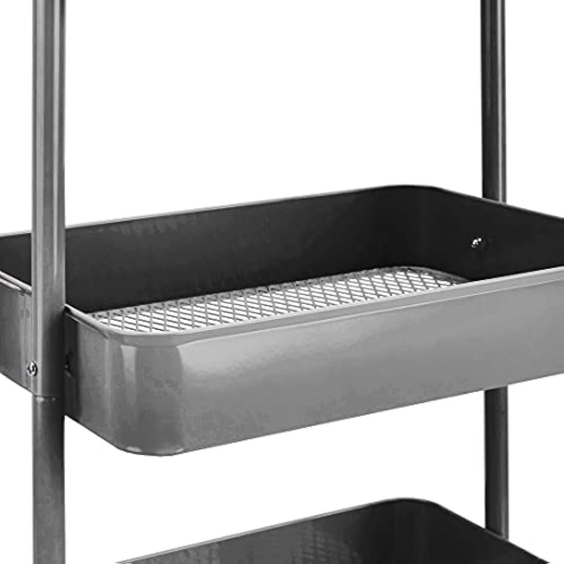 Jolof Store 3-Tier Rolling Metal Utility Cart – Charcoal Kitchen Storage