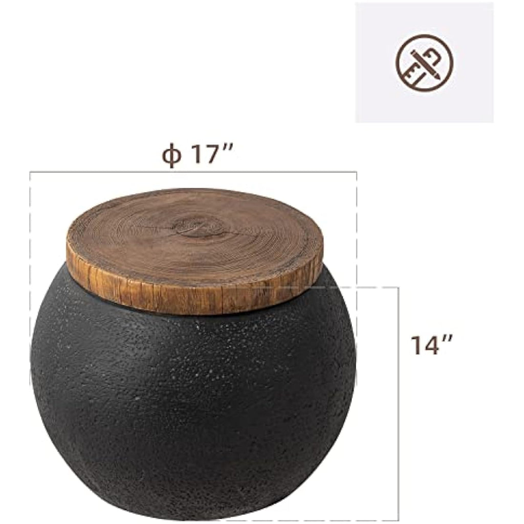 HOMPUS Jar Shaped Side Table – Modern Magnesia Accent End Table