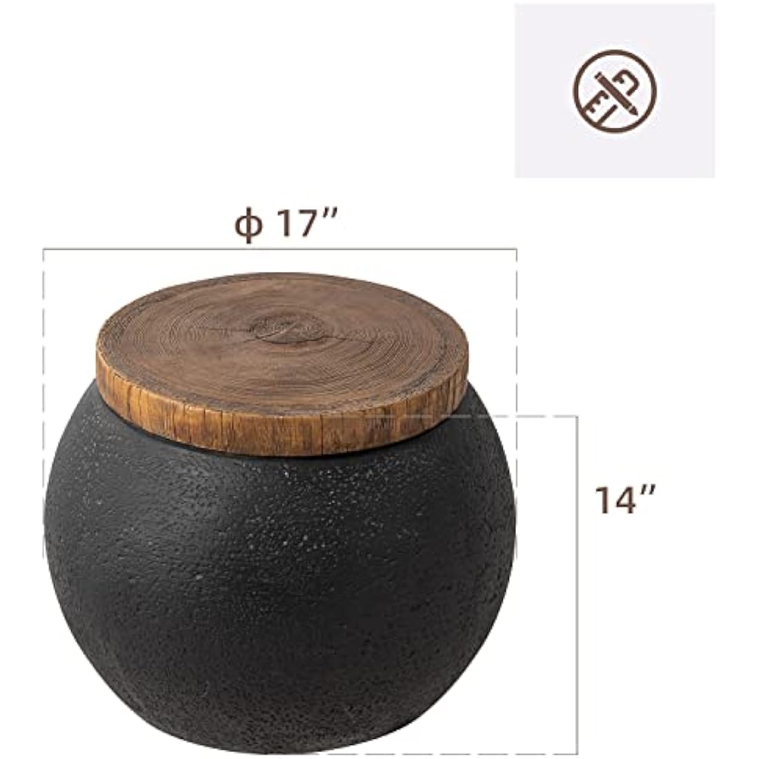 HOMPUS Jar Shaped Side Table – Modern Magnesia Accent End Table