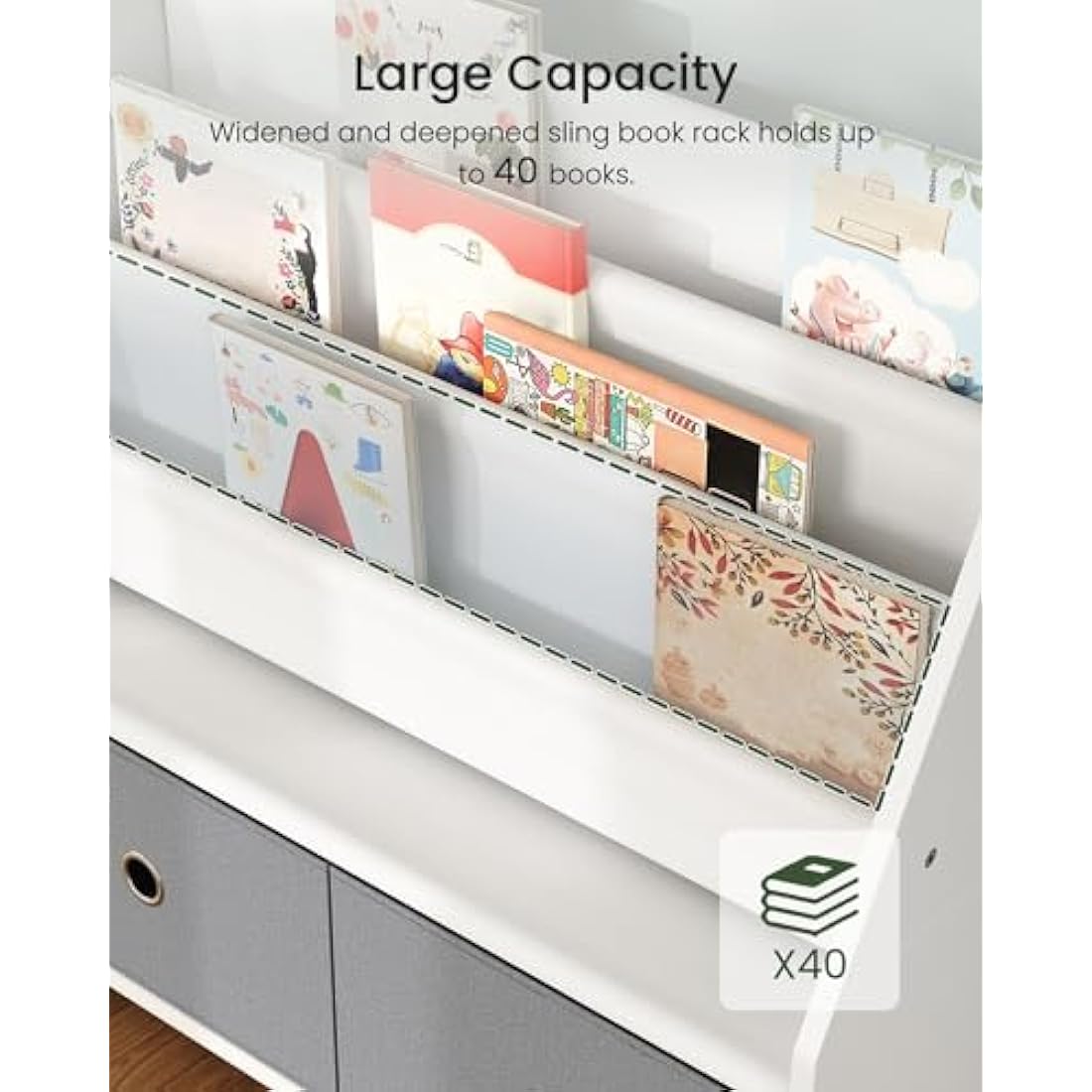Kids Bookshelf – 4 Tier Children's Bookcase with Toy Storage