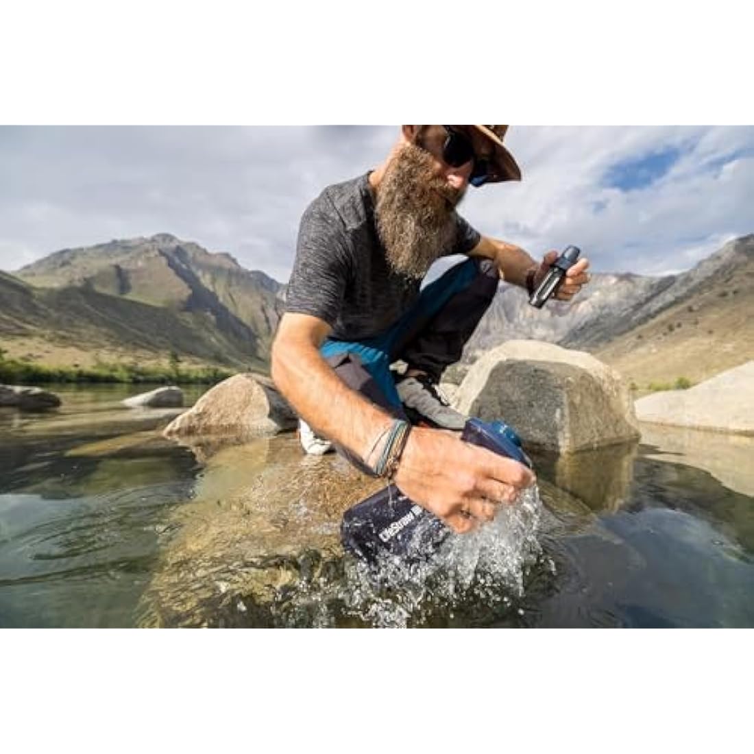 LifeStraw Peak Series 1L Collapsible Squeeze Bottle Water Filter
