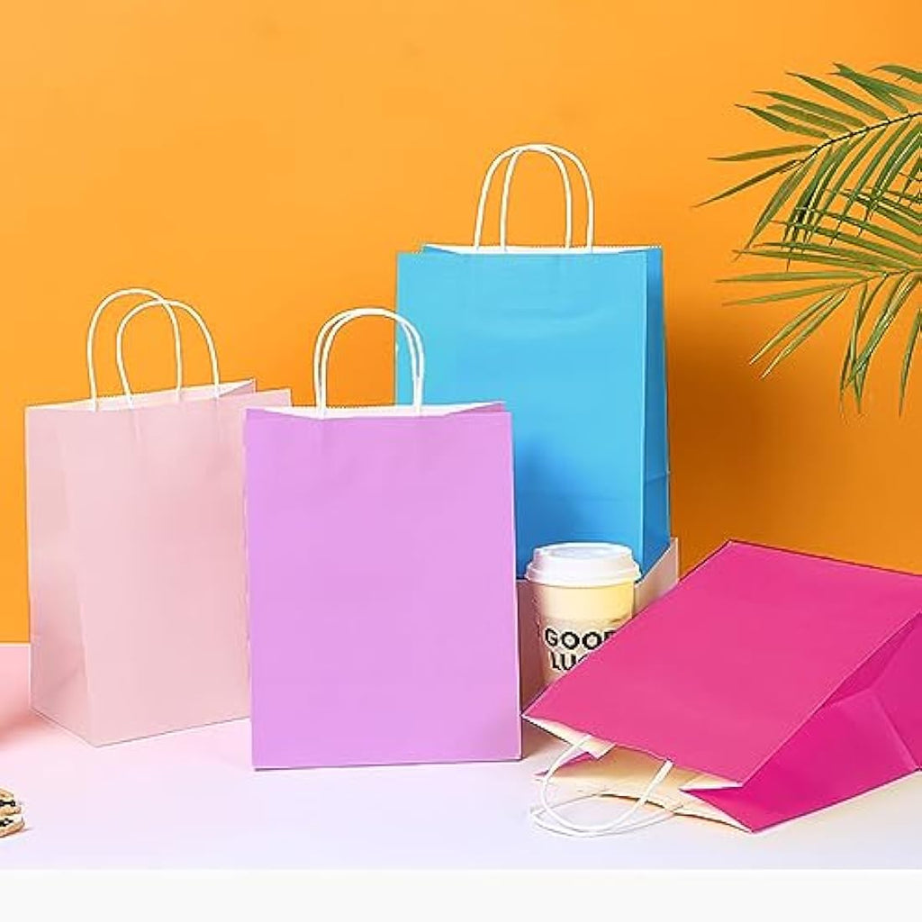 GIFTSAY Pink Paper Gift Bags with Handles - 30 Pcs Small Party Bags