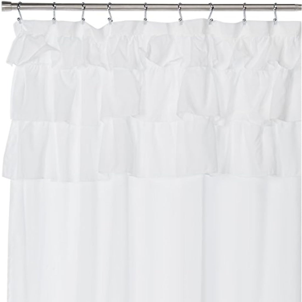 Madison Park Grace White Woven Polyester Shower Curtain – 72x72