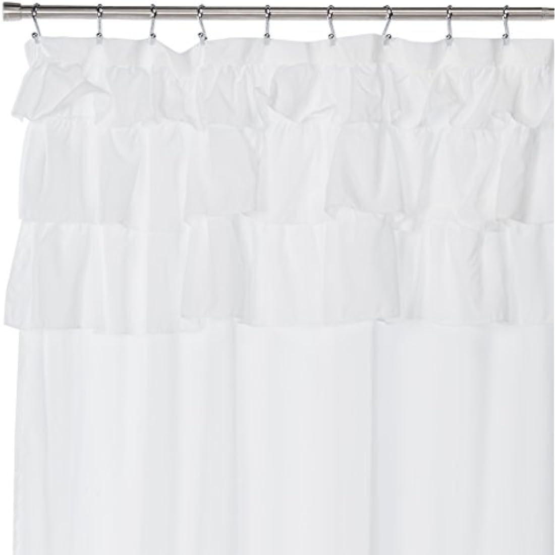 Madison Park Grace White Woven Polyester Shower Curtain – 72x72