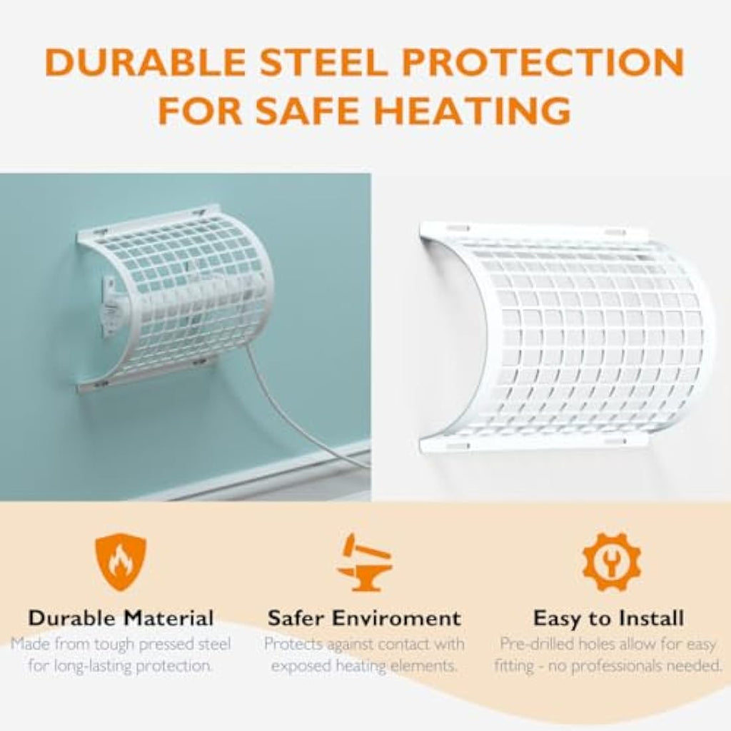 Hylite Ecoheater Tube Heater Guard – White Safety Cage for 1ft Heaters