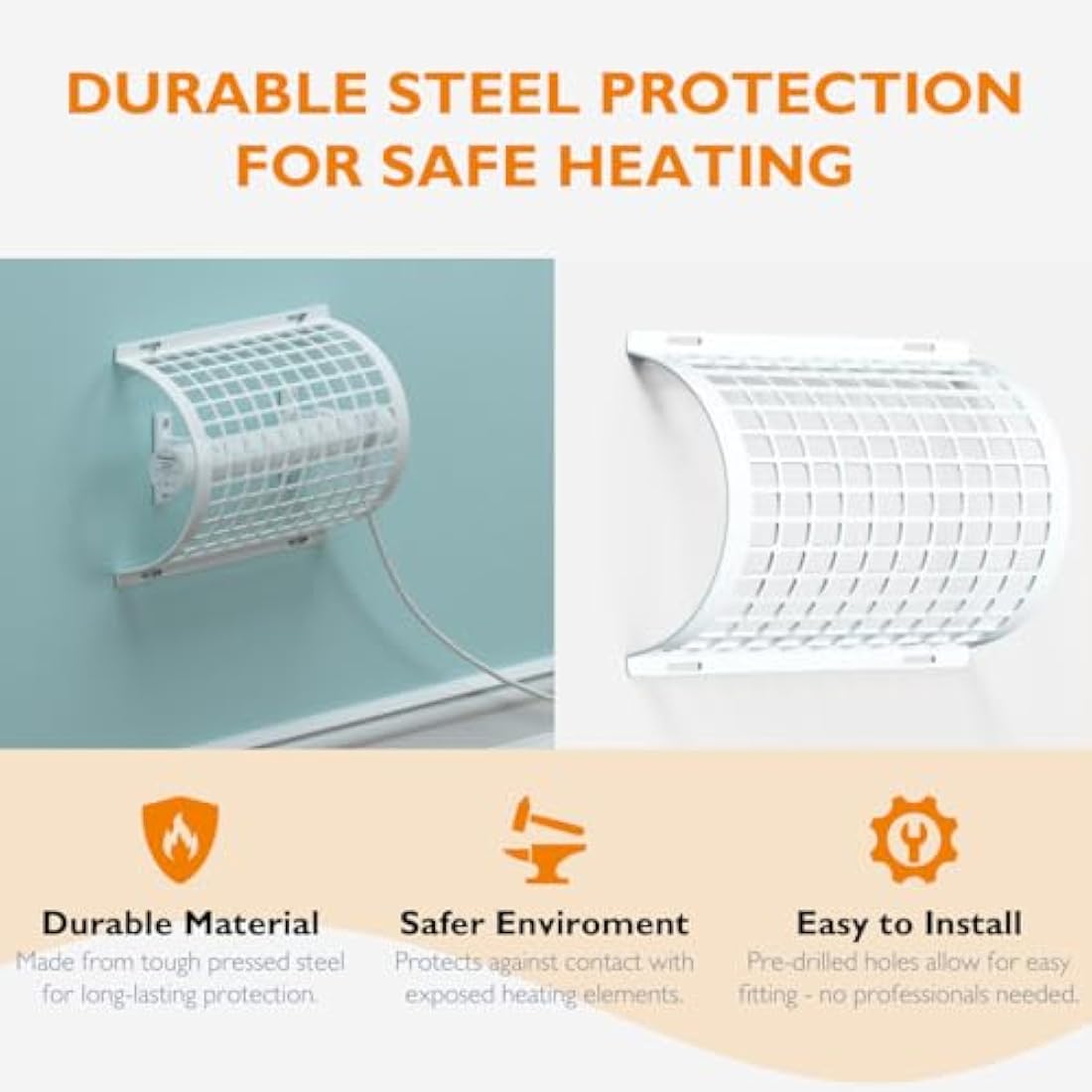 Hylite Ecoheater Tube Heater Guard – White Safety Cage for 1ft Heaters