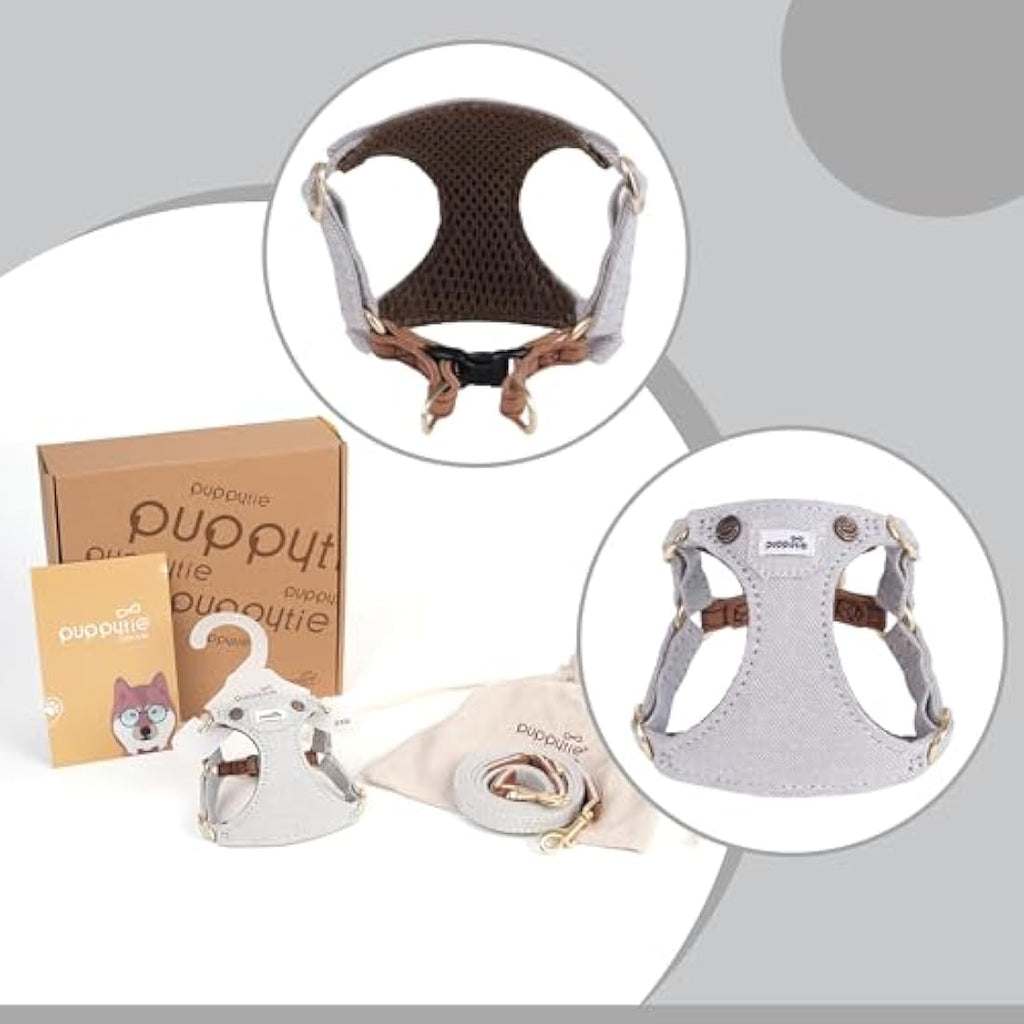 Puppytie No Pull Dog Harness | Lightweight Denim Grey Escape Proof - XS