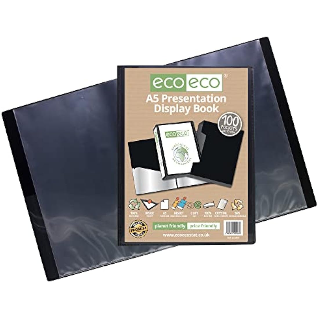 Jolof Store A5 Recycled 100 Pocket Presentation Display Book with Box