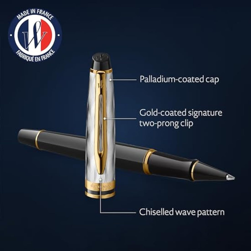 Waterman Expert Rollerball Pen – Black Lacquer with Gold Trim