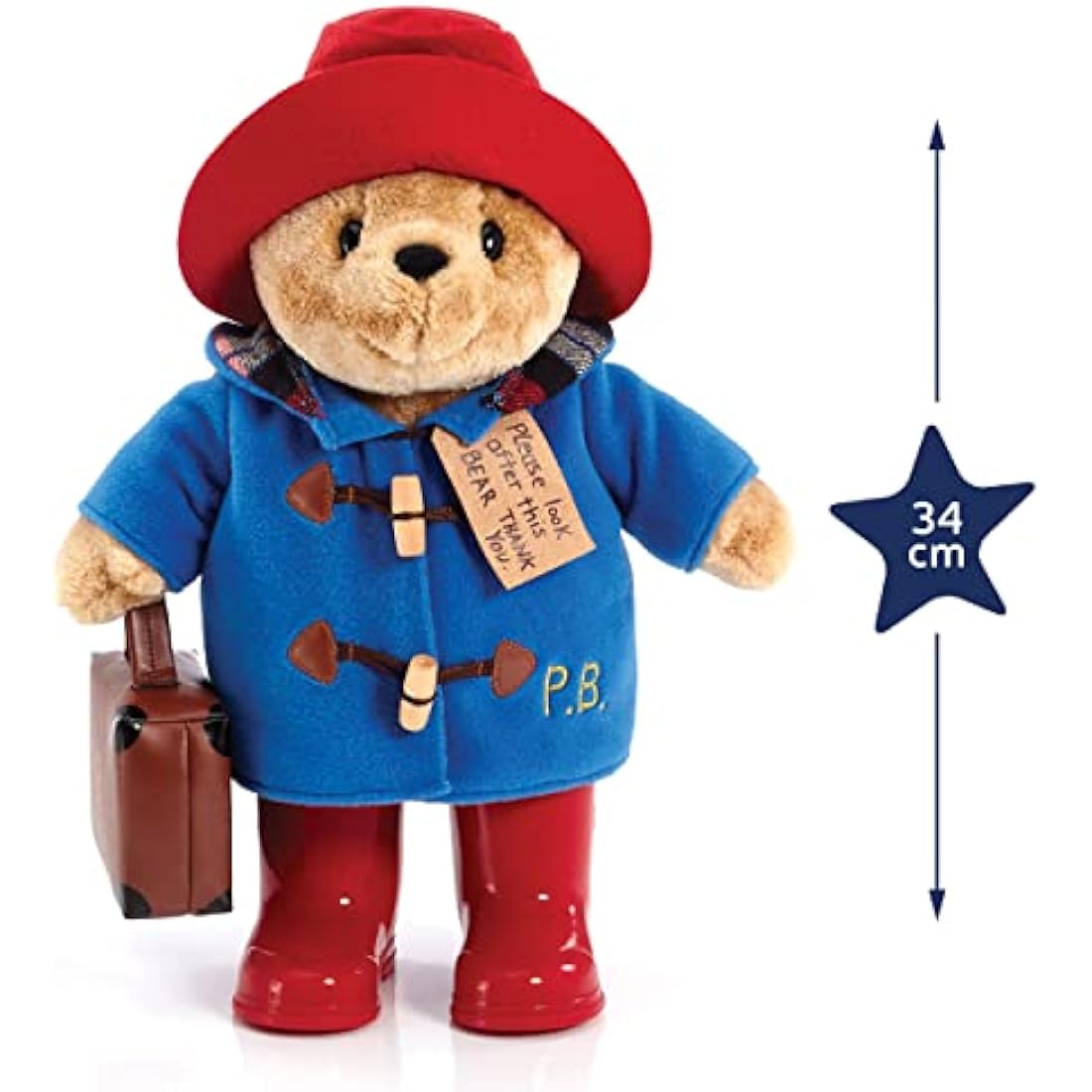 Paddington Bear Plush Toy with Boots and Suitcase – 33cm Classic Teddy
