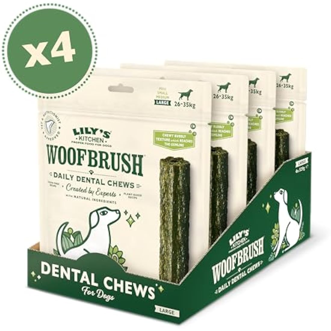 Lily's Kitchen Woofbrush Natural Dental Chews for Large Dogs | 28 Pack